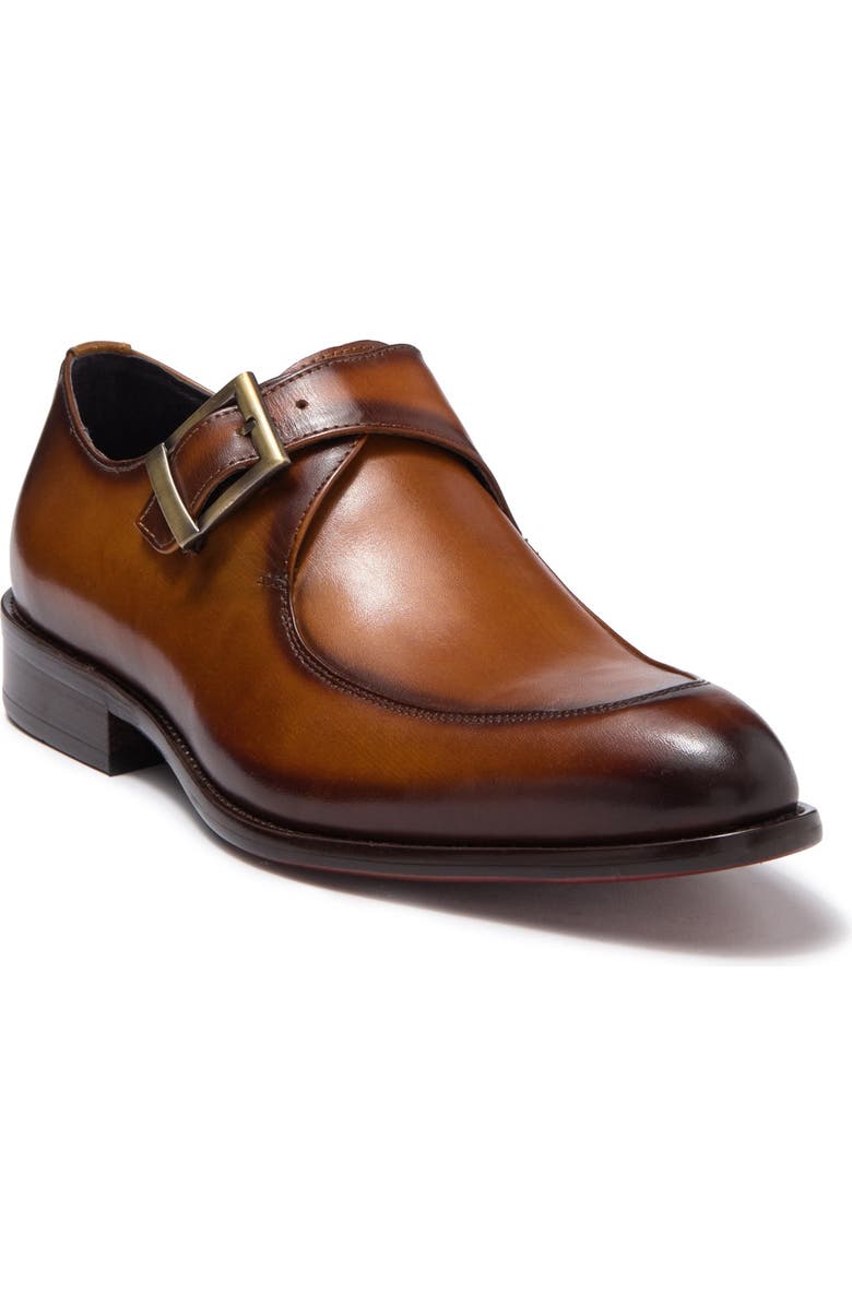 Maison Forte Eli Buckle Strap Leather Loafer, Main, color, Cognac