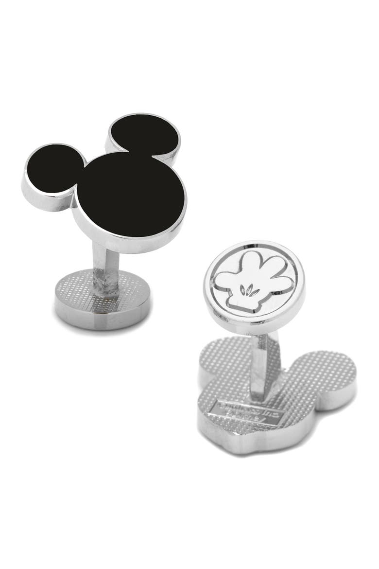 x Disney® Mickey Mouse Cuff Link & Stud Set, Alternate, color, BLACK