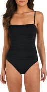 La Blanca Shirred Cutout One-Piece Swimsuit