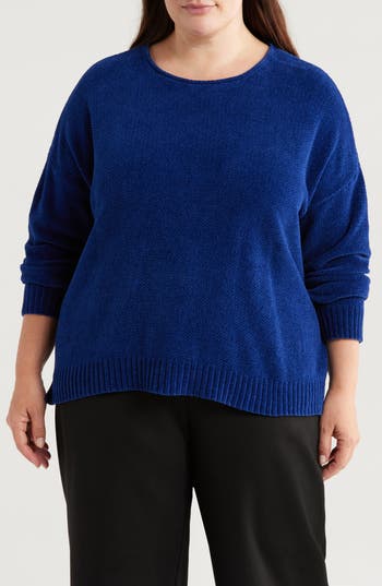 Eileen Fisher Organic Cotton Chenille Sweater In Infinity