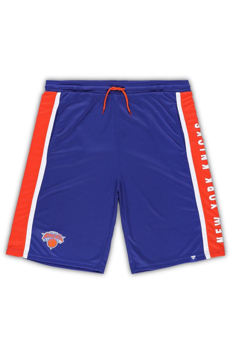 FANATICS Men's Fanatics Branded Blue New York Knicks Big & Tall Referee Iconic Mesh Shorts, Main, color,