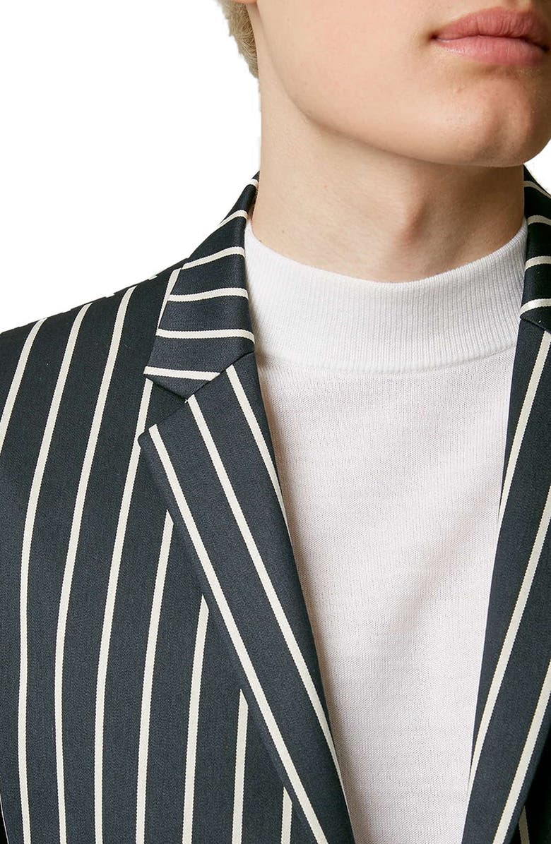 Topman Skinny Fit Stripe Blazer, Alternate, color,