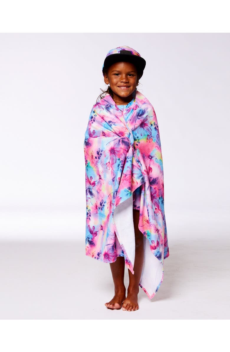 Deux par Deux Girl's Printed Beach Towel Butterflies On Multicolored Background, Alternate, color,