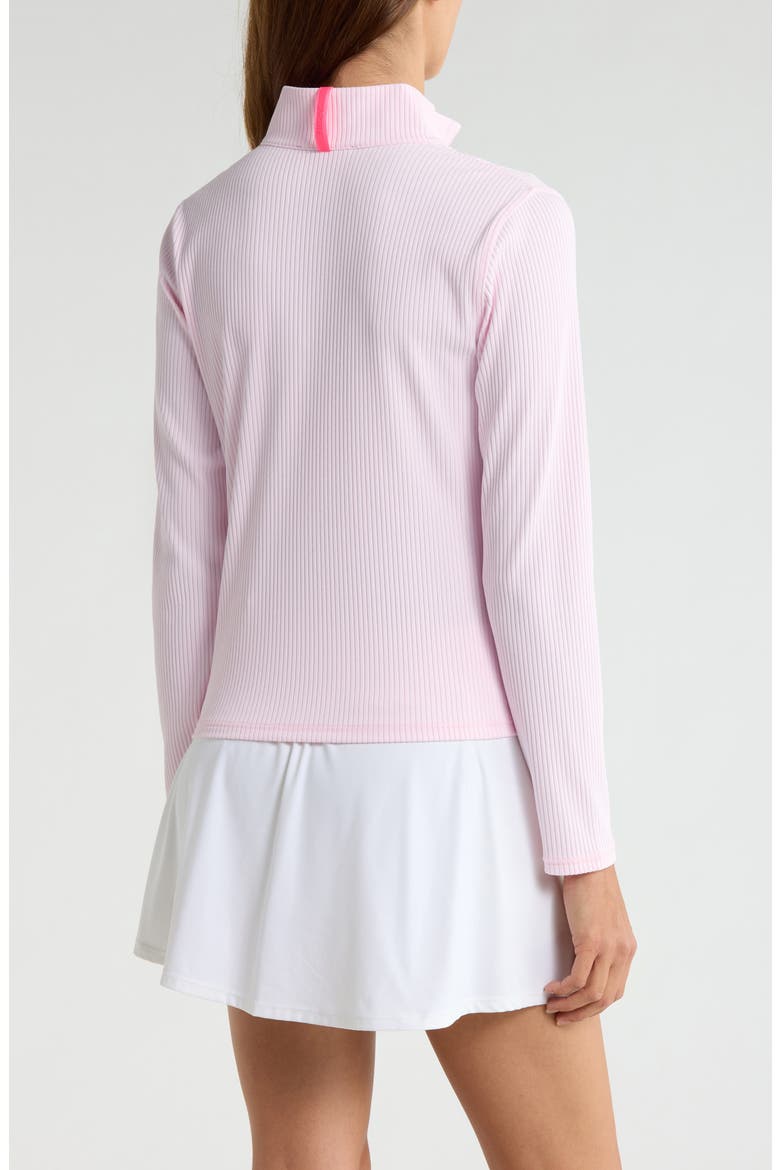 Rib Knit Quarter Zip Golf Top, Alternate, color, BLUSH