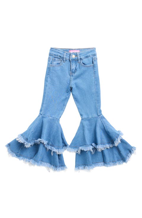 Kids' Double Ruffle Flare Jeans (Little Kid)