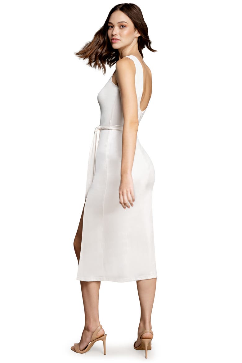 Karlie Sleeveless Body-Con Midi Cocktail Dress, Alternate, color, WHITE