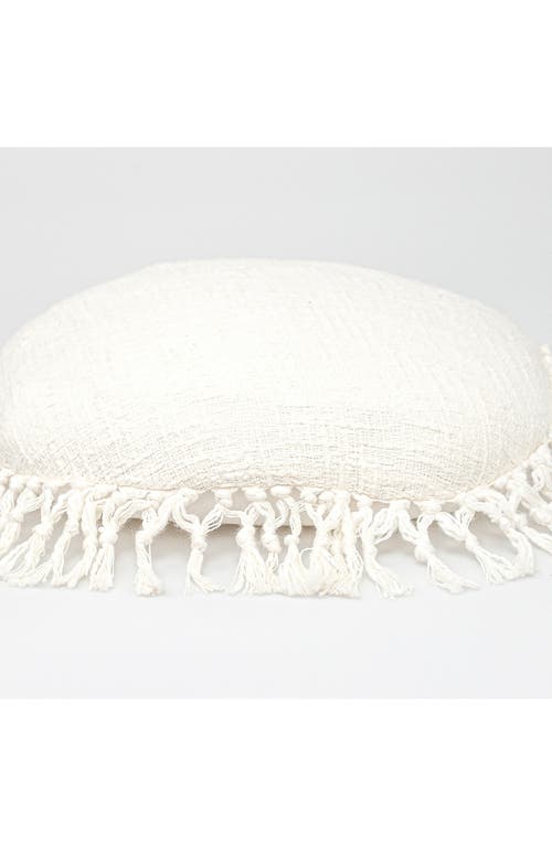 Parkland Collection Fringe Throw Pillow In White