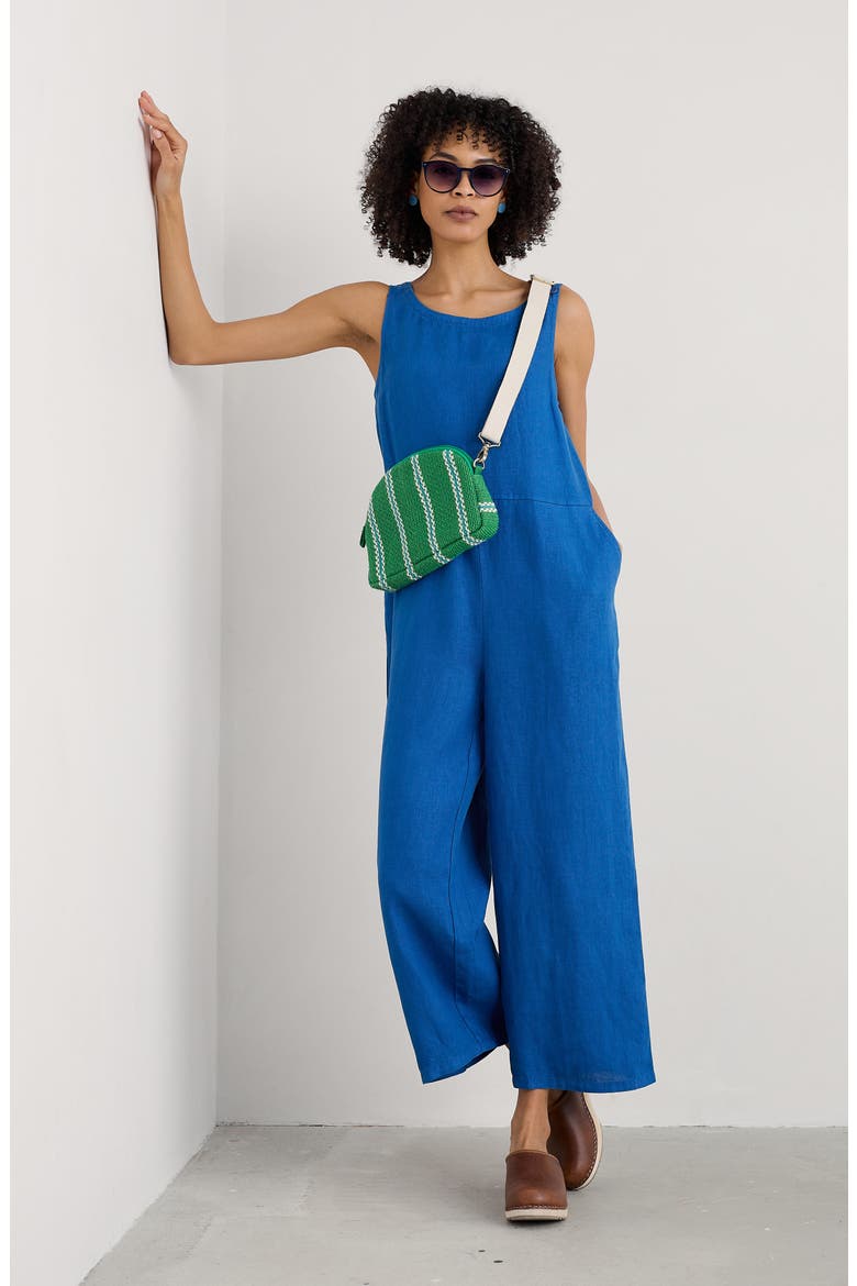Salt Airy Crop Wide Leg Linen Jumpsuit, Alternate, color, CARGO