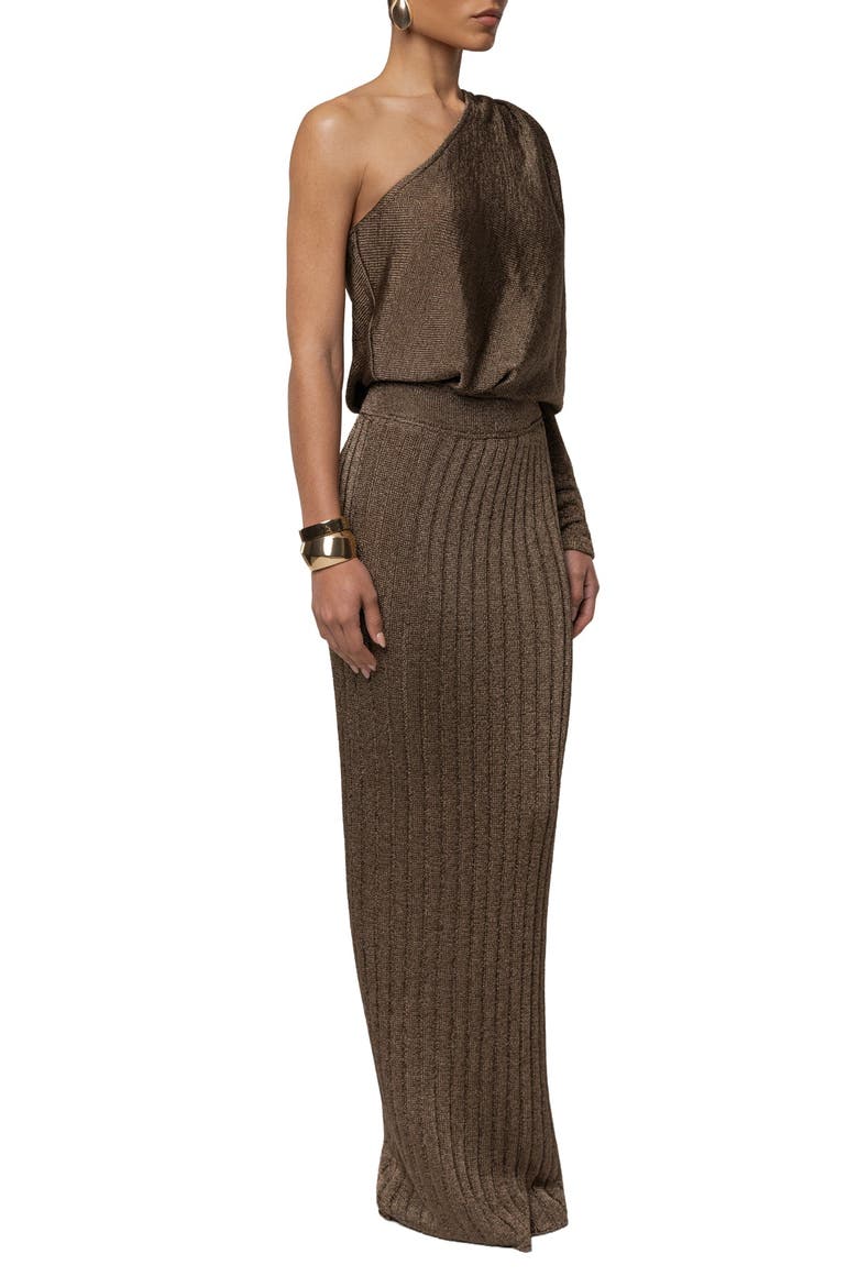 Resort Metallic Bodysuit, Alternate, color, Bronze