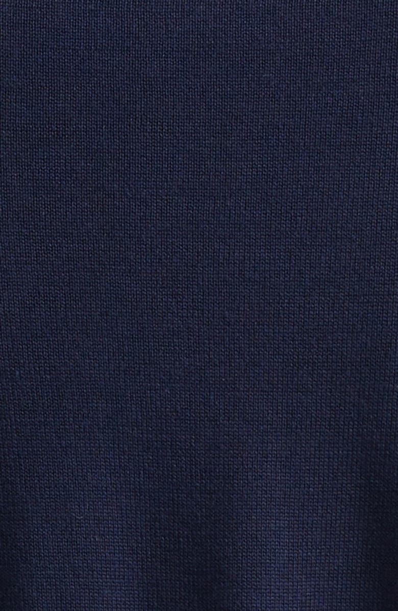 Carolina Herrera Rose Embroidered Appliqué Silk & Cotton Crop Cardigan, Alternate, color, Midnight