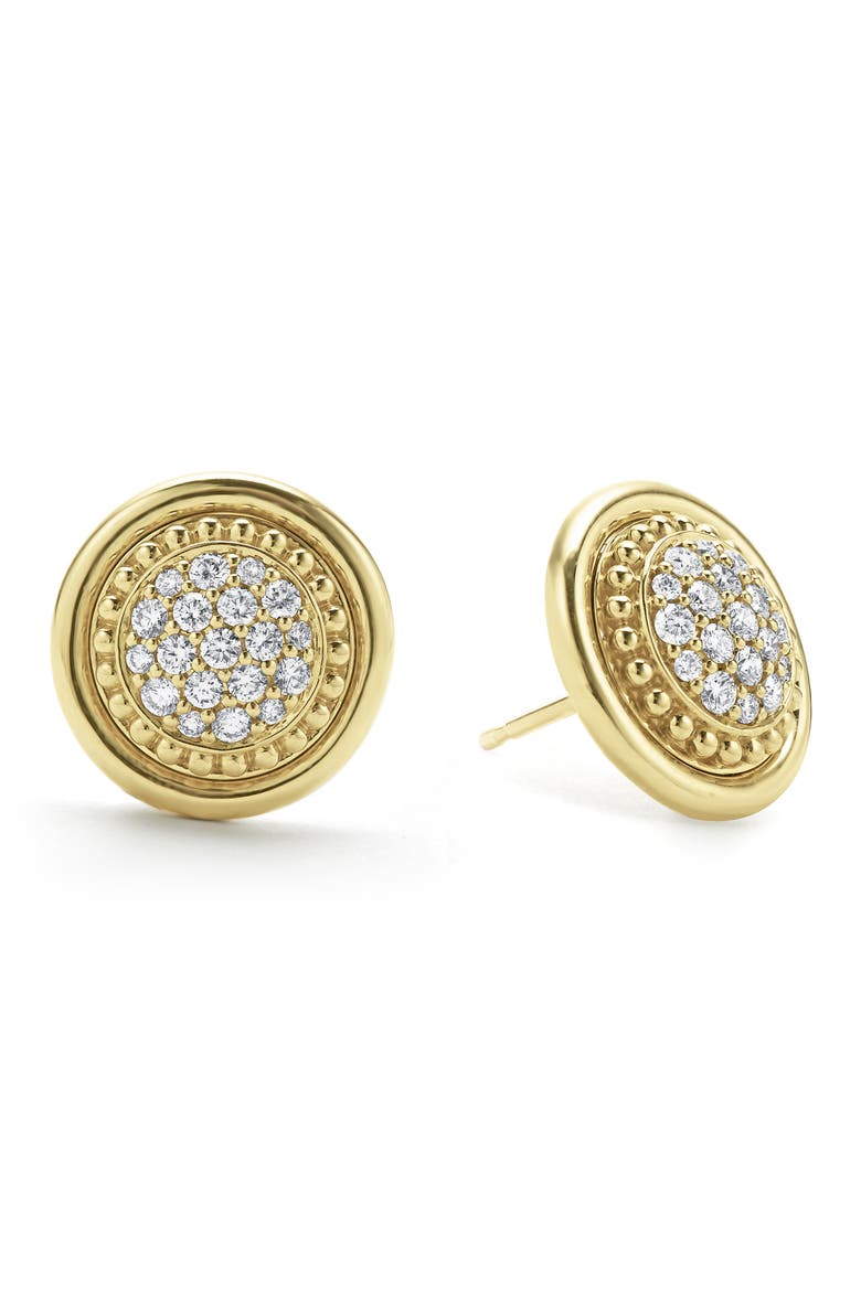 Meridan Pavé Diamond Stud Earrings, Alternate, color, GOLD
