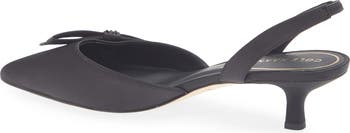 Cole Haan Noella Bow Slingback Pointed Toe Kitten Heel Pump