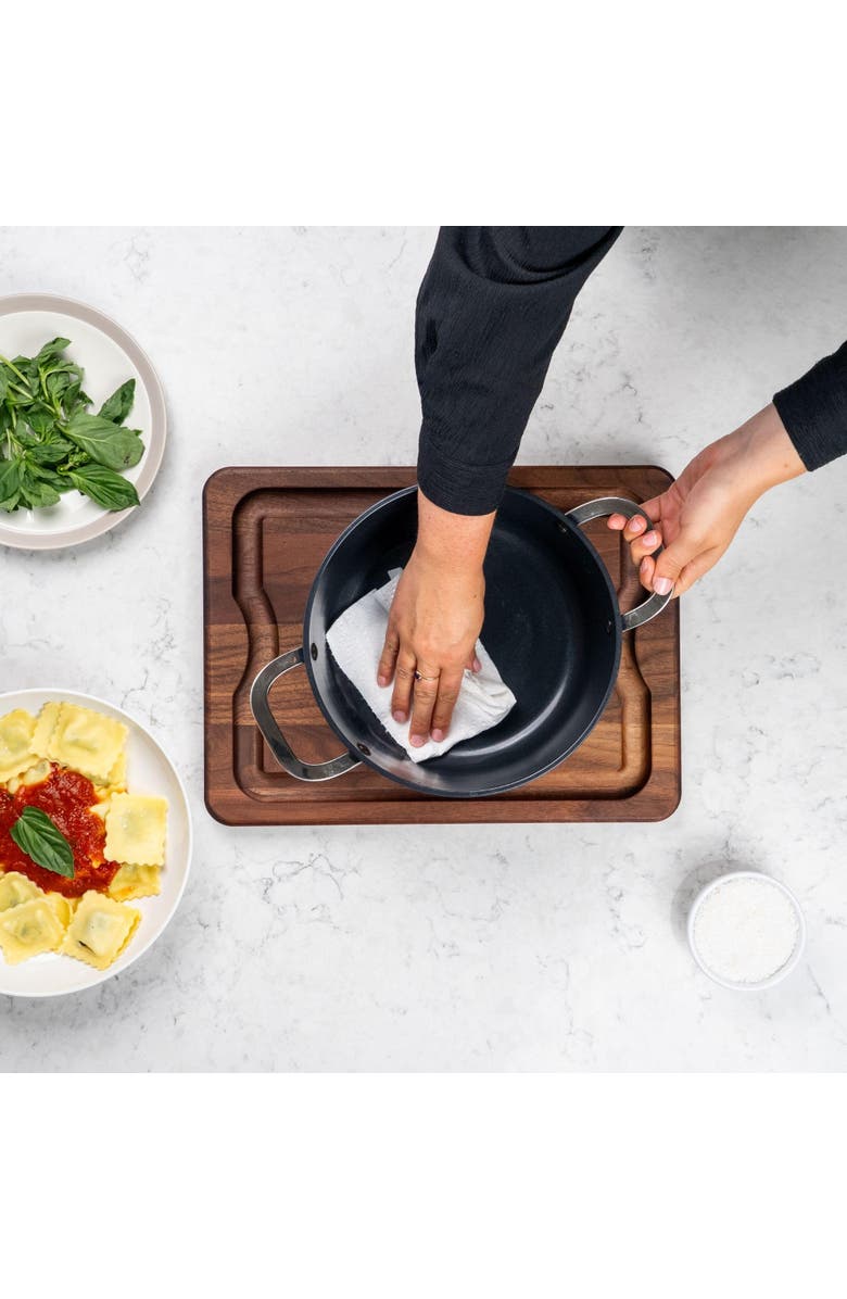 Alva Maestro Nonstick Stock Pot with Lid, Alternate, color, Black