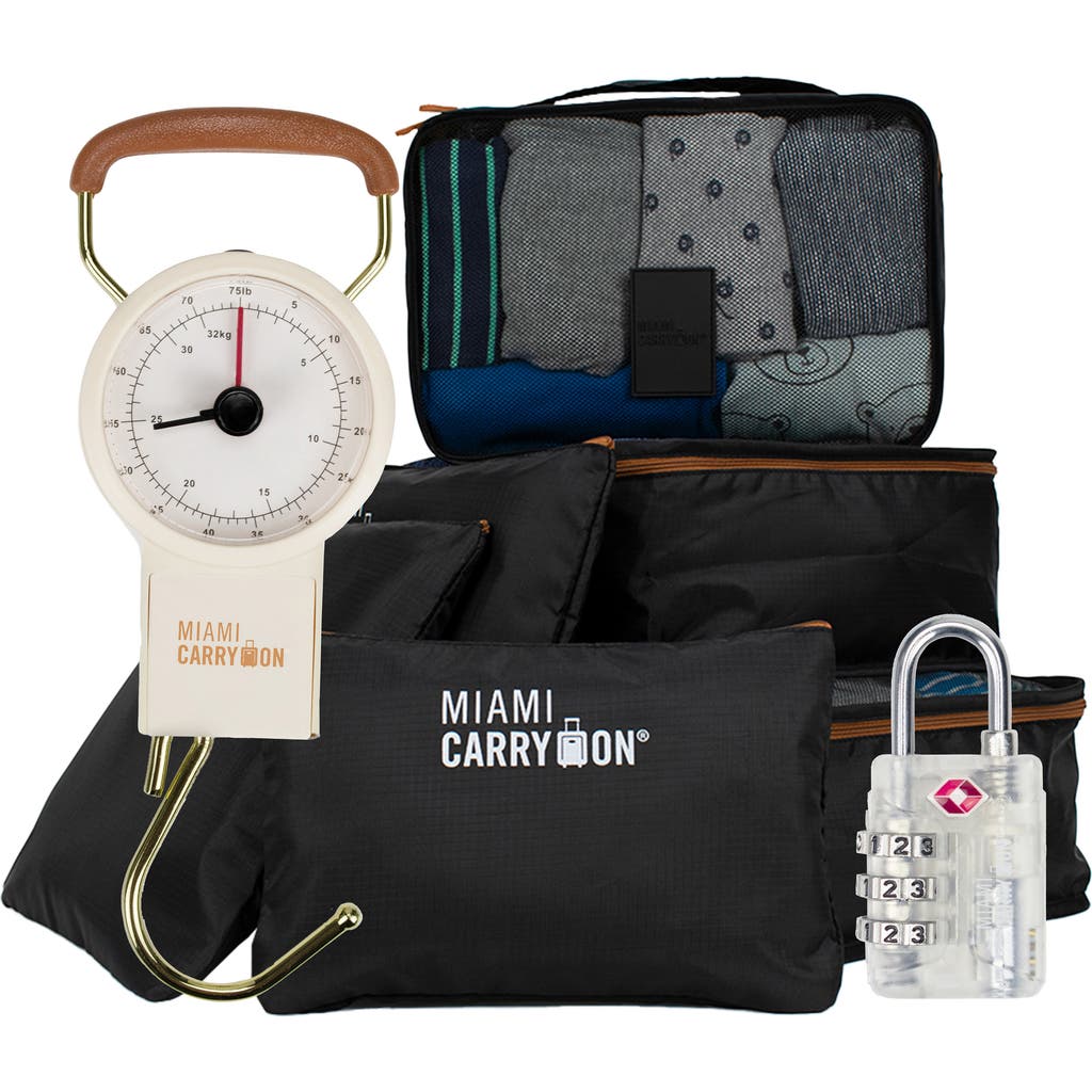 Miami Carry On Essential Organizational 8 Piece Travel Kit In Black
