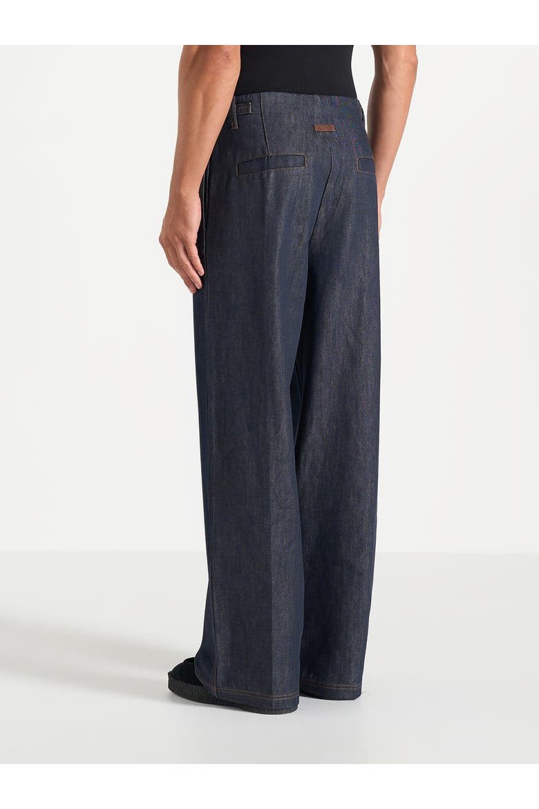Lior Box Pleat Wide Leg Denim Jeans, Alternate, color, Indigo