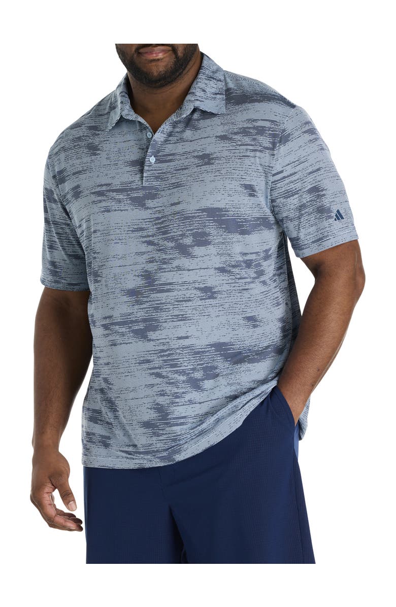 adidas Big & Tall Ultimate Textured Stripe Polo Shirt, Main, color, Wonder Blue