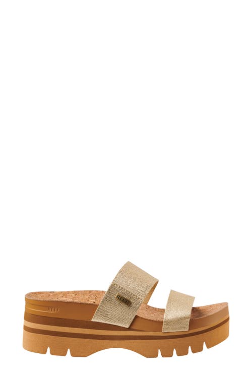 Reef Cushion Vista Higher Platform Slide Sandal In Champagne