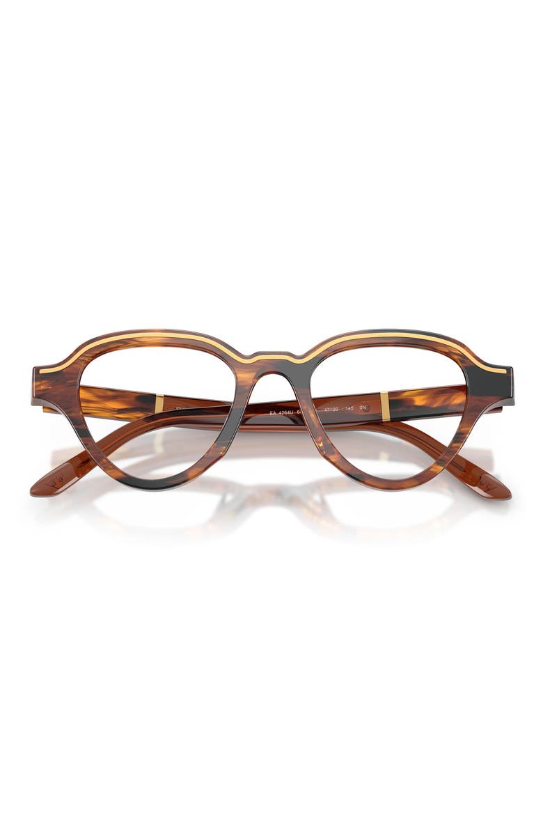 47mm Irregular Optical Glasses, Alternate, color, SHINY STRIPED DARK BROWN
