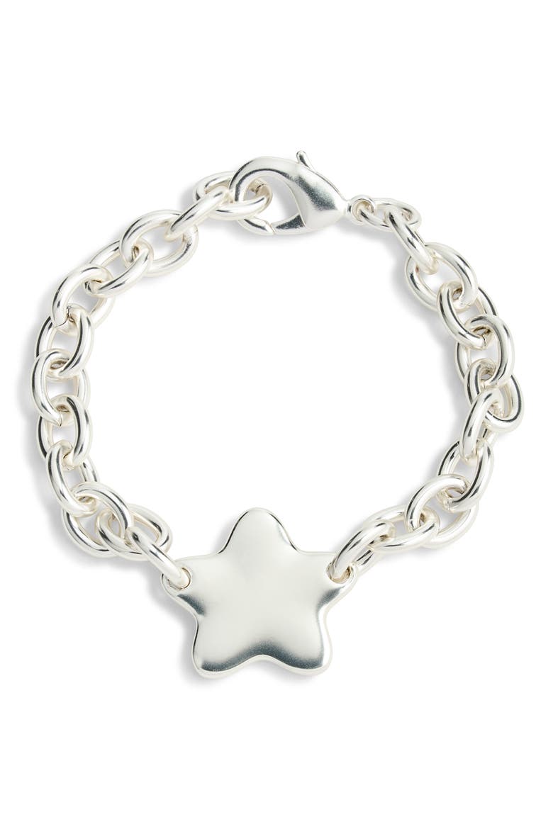 Star Charm Bracelet, Main, color, SILVER