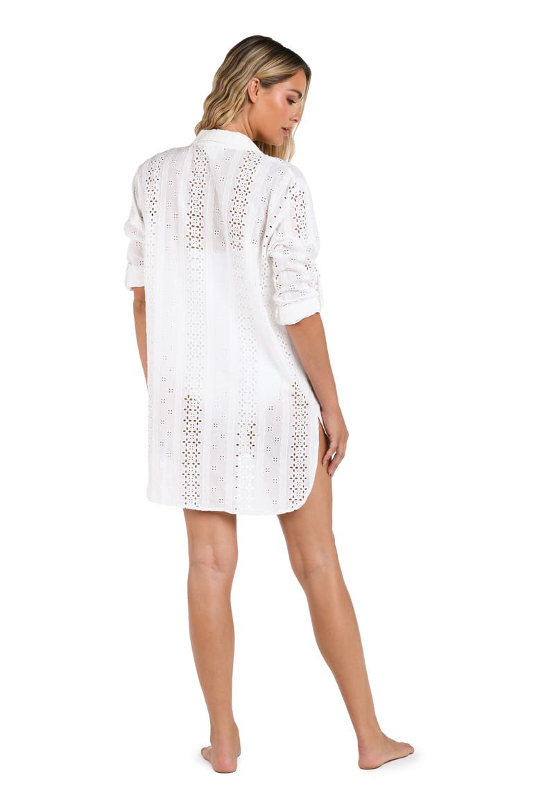 Eyelet Cotton Cover-Up Tunic, Alternate, color, IVORY
