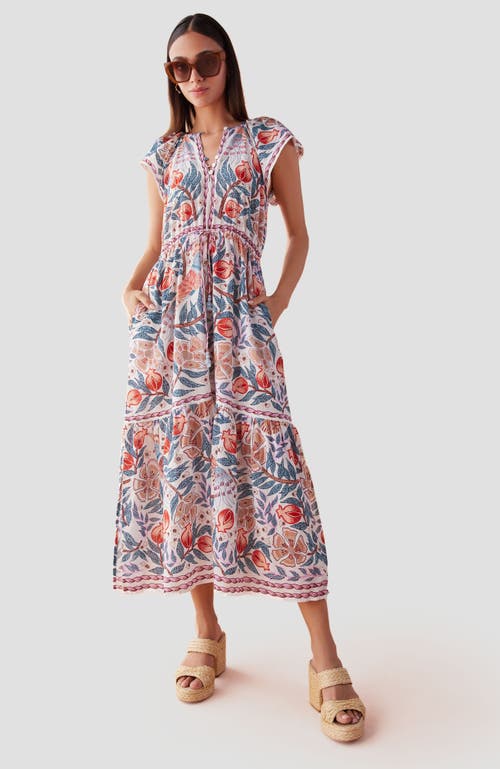 Omika Cora Midi Dress In Kala Daydream In Blue