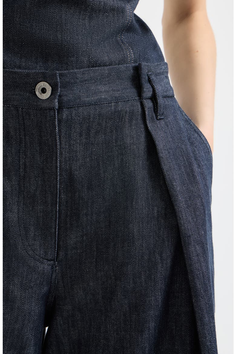Pleated A-line trousers, Alternate, color, Denim