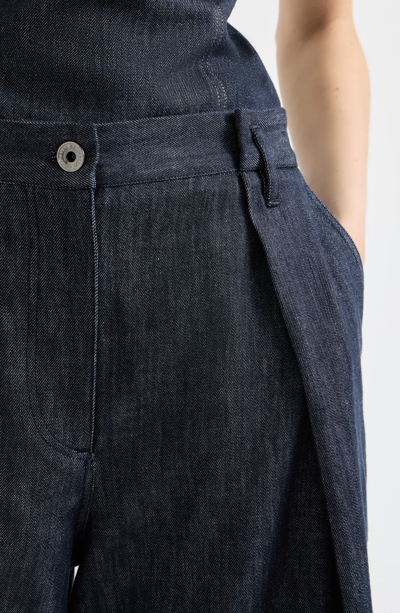 Brunello Cucinelli Pleated A-line trousers, Alternate, color, Denim