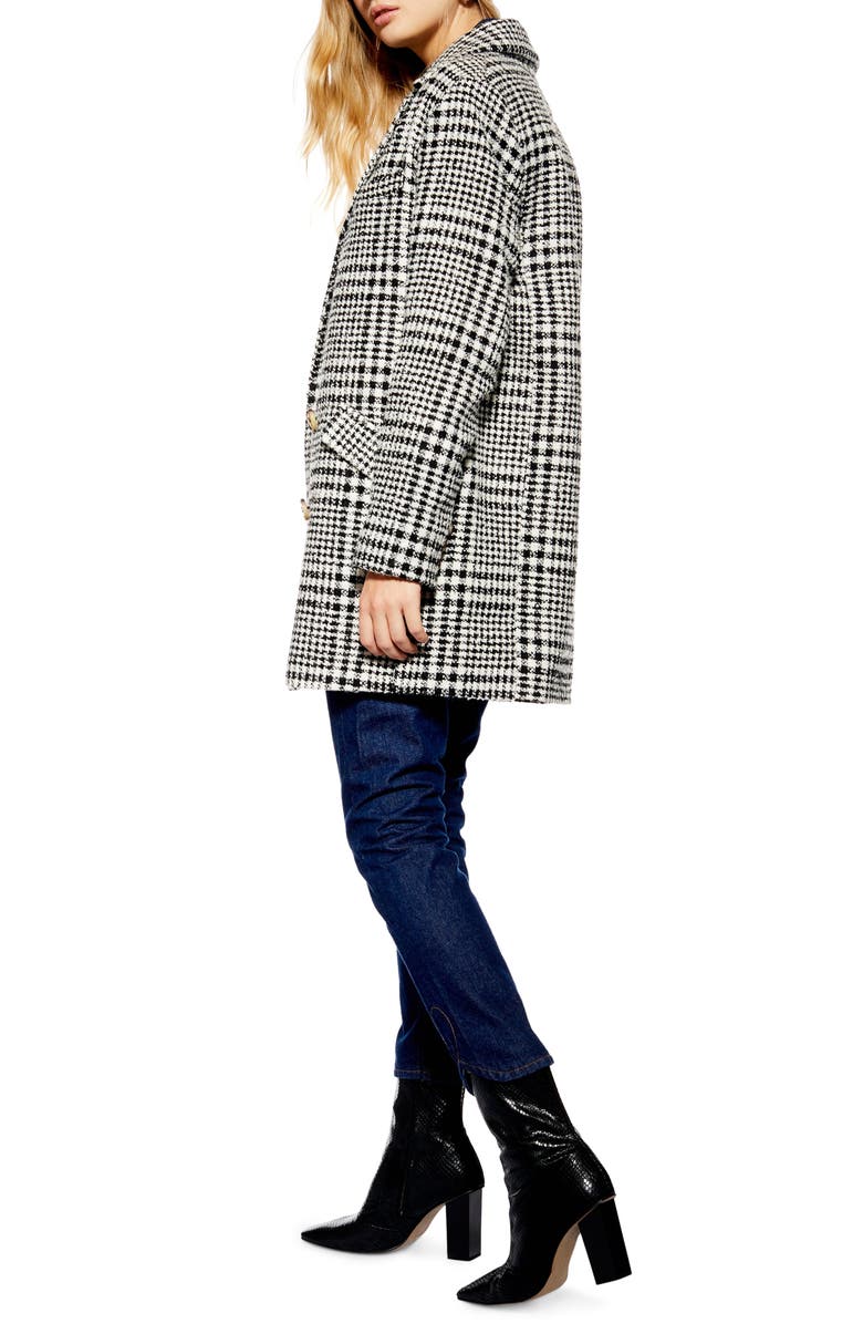 Topshop Pippa Check Coat, Alternate, color,