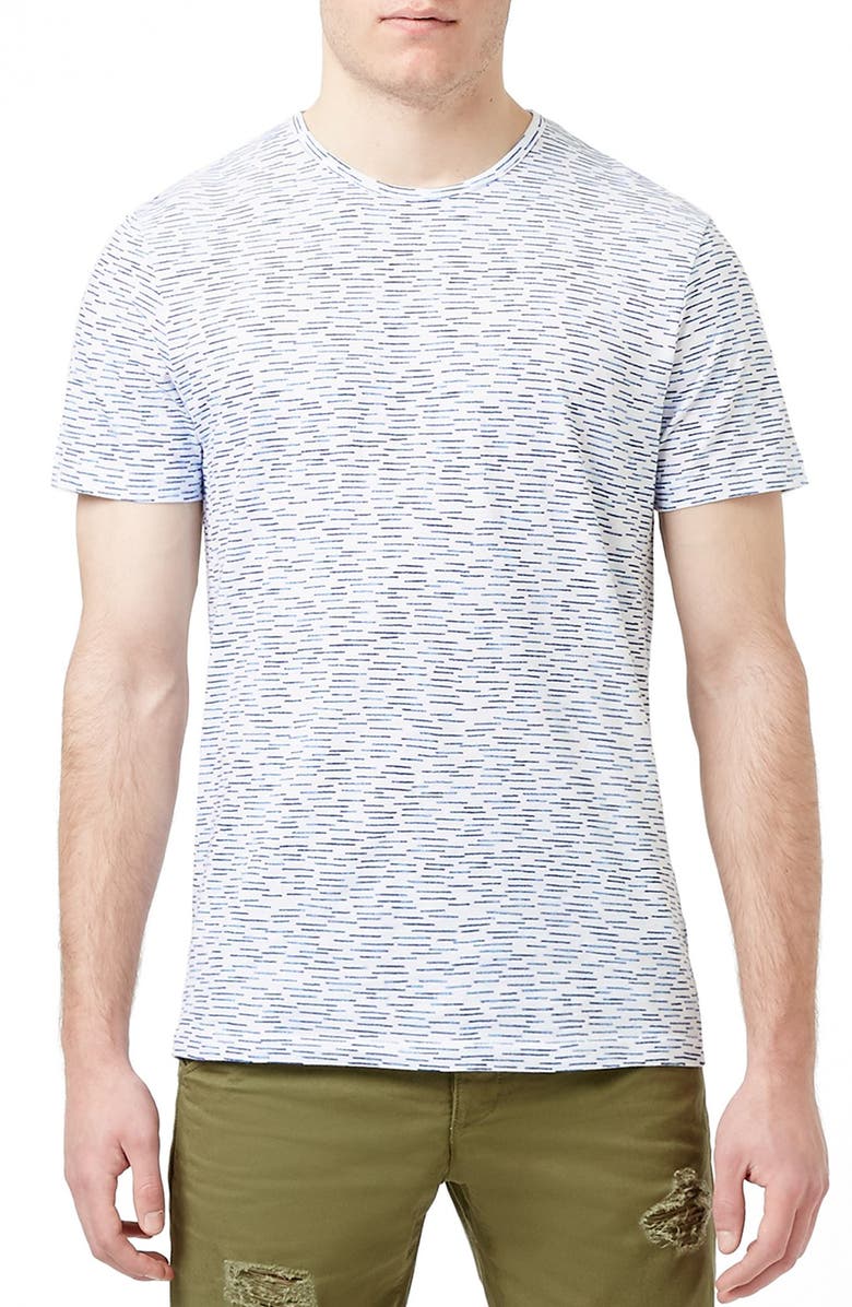 Topman Slim Fit Dash Print Crewneck T-Shirt, Main, color,