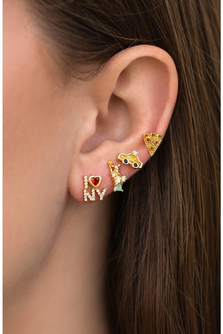 Big Apple Set of 4 Assorted Single Stud Earrings, Alternate, color, GOLD