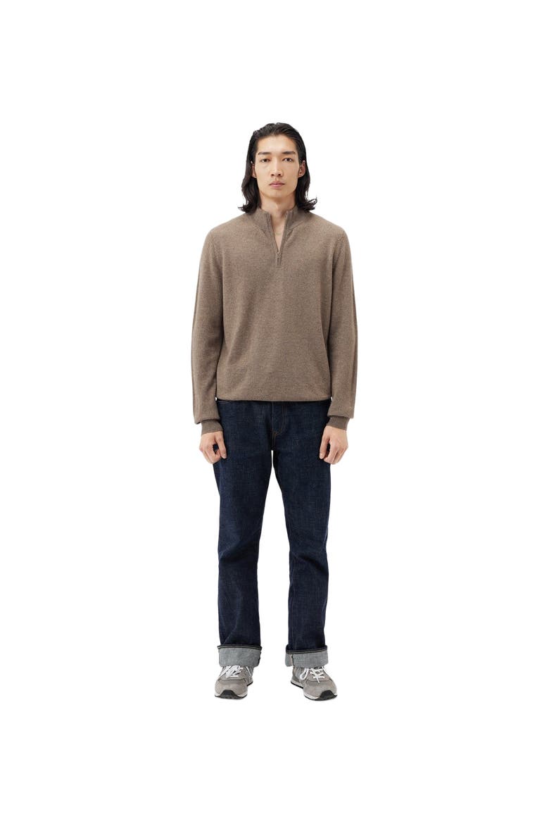 Essential Half-Zip Cashmere Sweater, Main, color, taupe