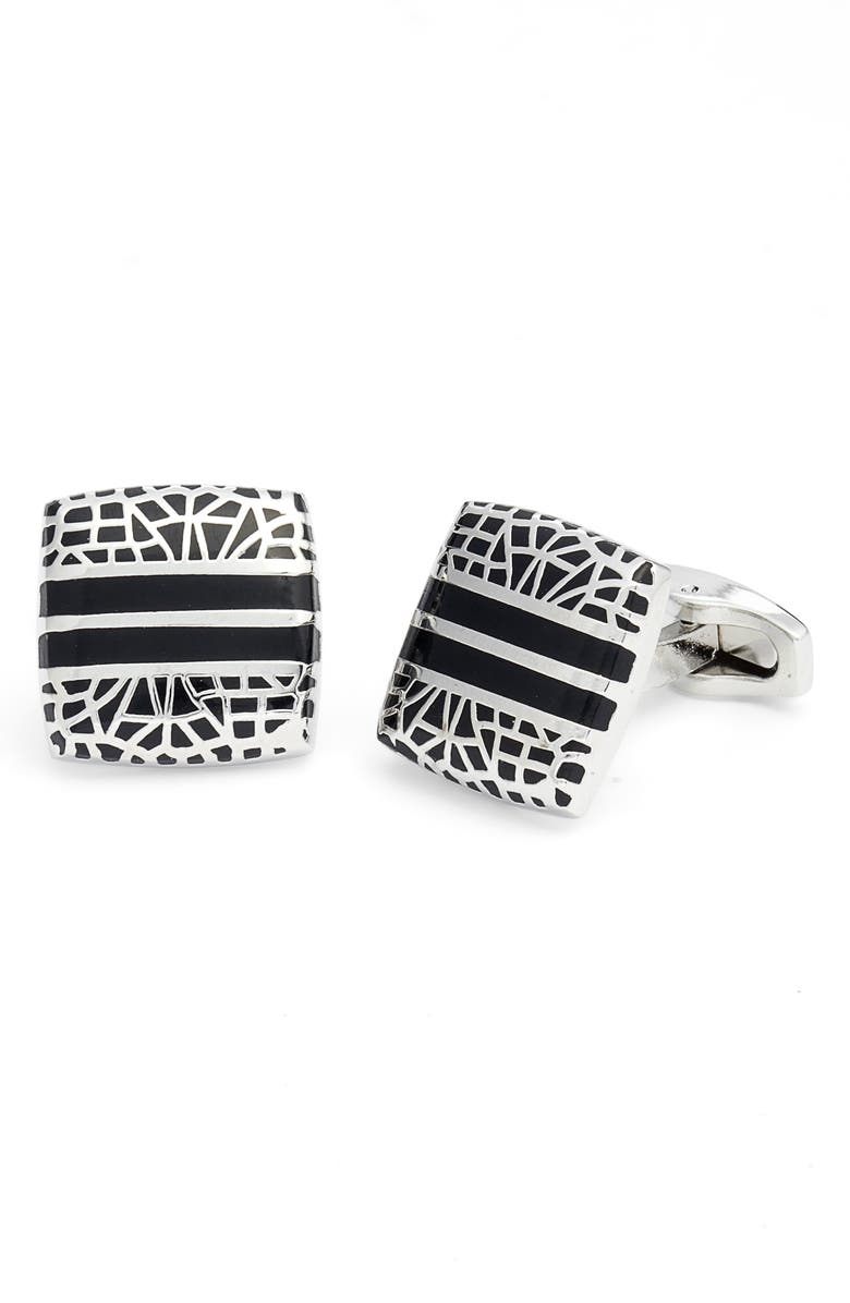 CLIFTON WILSON Hendry Geo Cuff Links, Main, color, Black