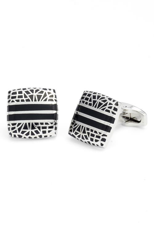 CLIFTON WILSON Hendry Geo Cuff Links in Black 