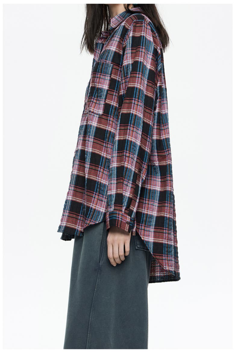 Checked Textured Shirt, Alternate, color, RED