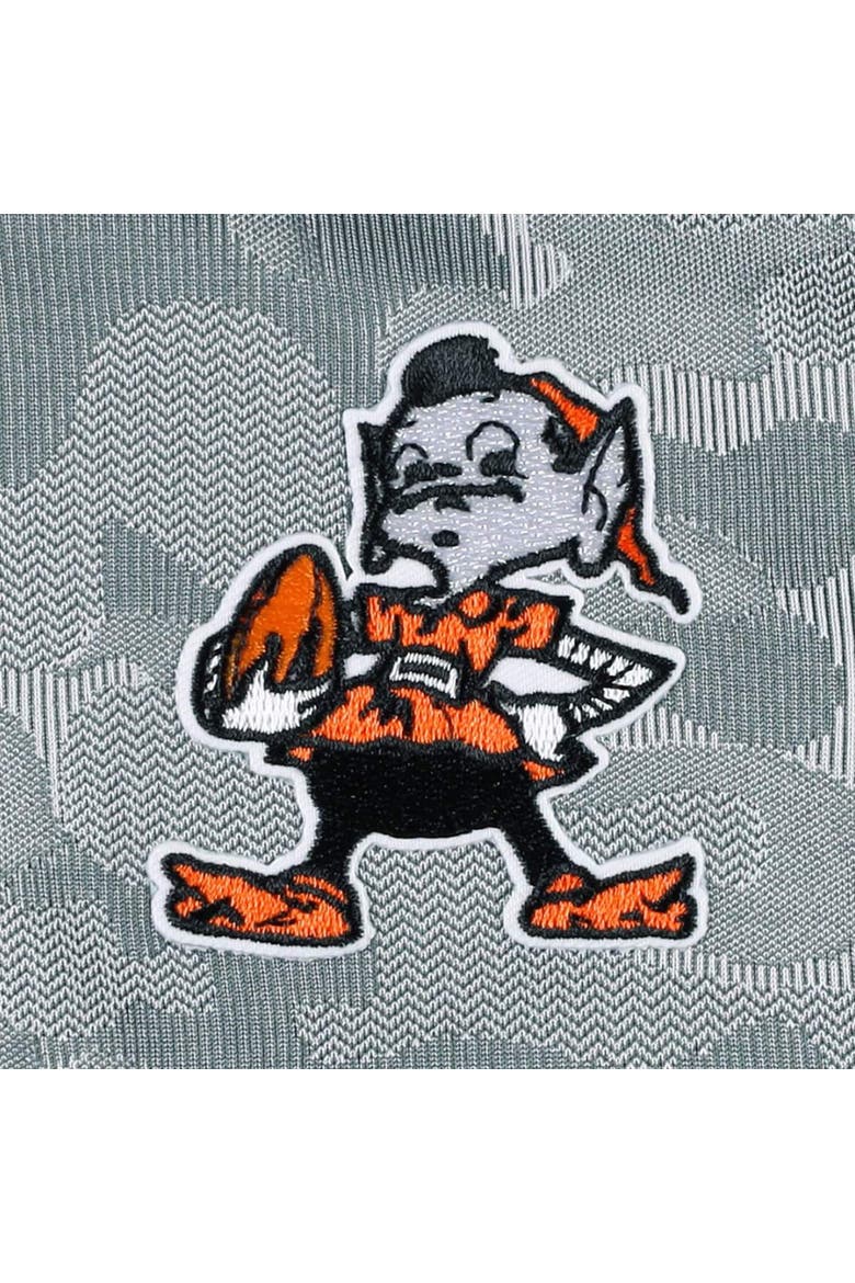 Men's Antigua Gray Cleveland Browns Brigade Throwback Quarter-Zip Top, Alternate, color, Gray