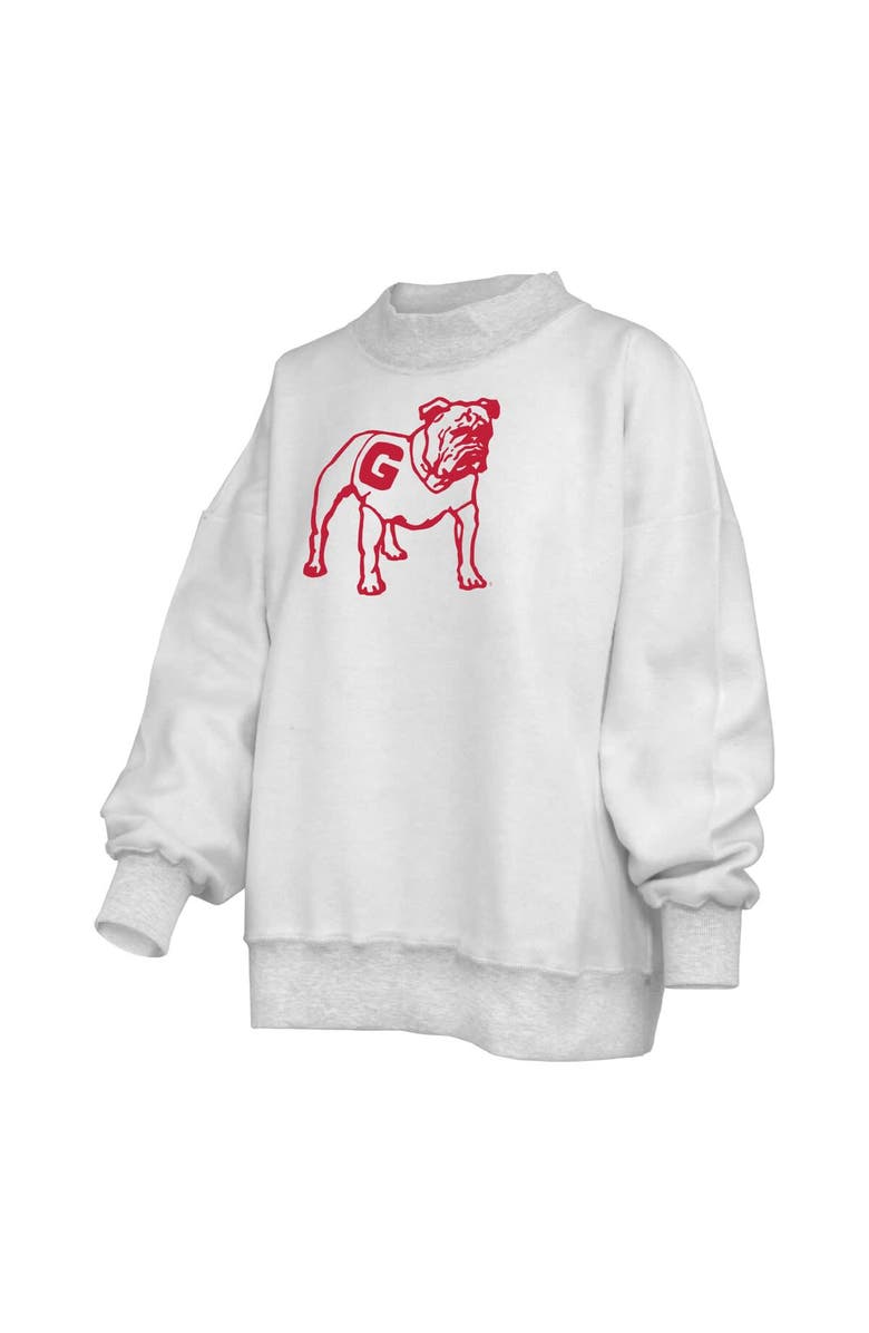 PRESSBOX Women's Pressbox  Heather Gray Georgia Bulldogs Reversible Sweatshirt, Alternate, color, Heather Gray