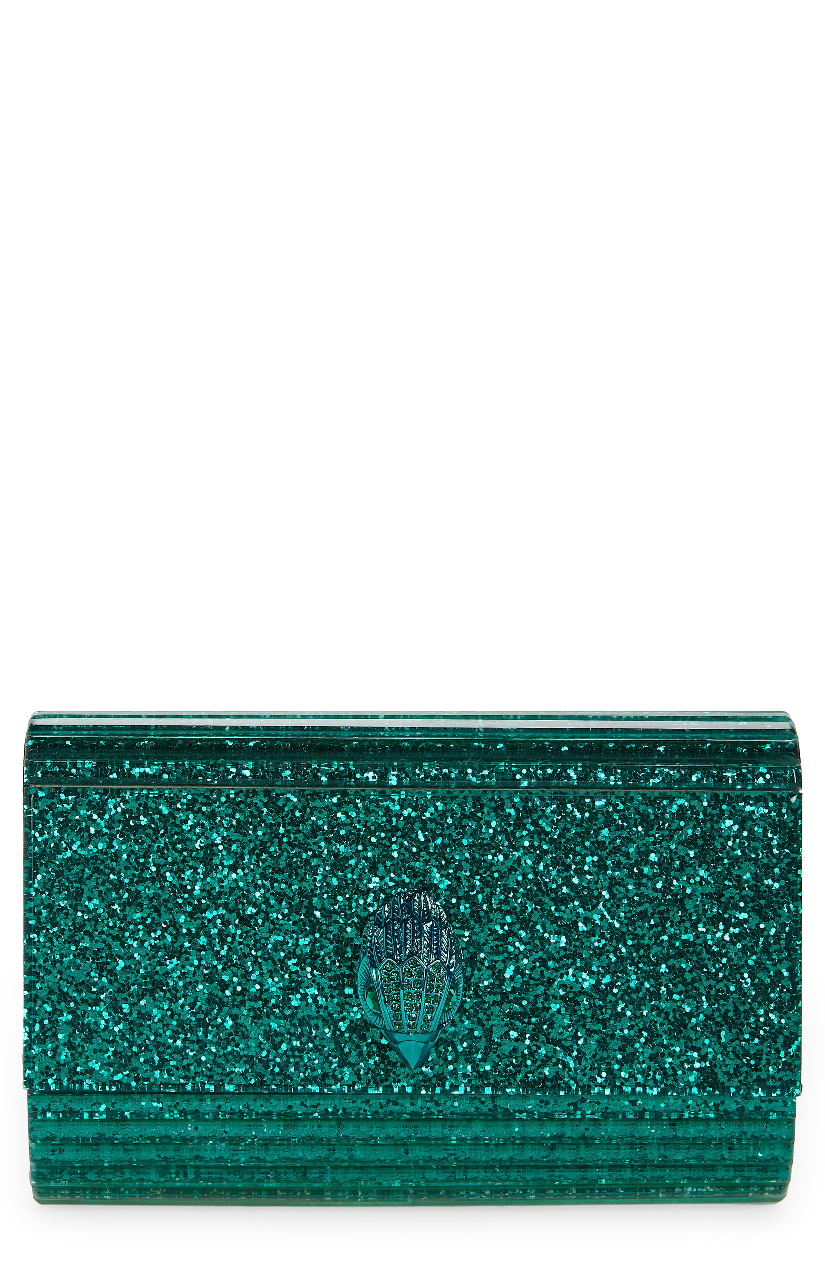 Kurt Geiger London Party Eagle Glitter Drench Clutch, Main, color, 