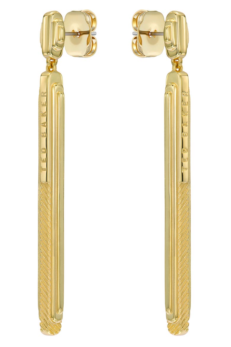 Devany Deco Groove Drop Earrings, Alternate, color, GOLD TONE