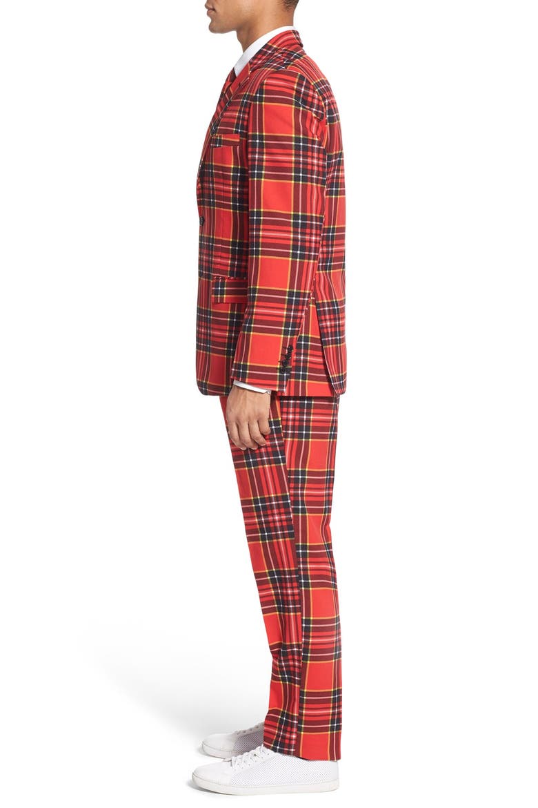 'Lumberjack' Holiday Suit & Tie, Alternate, color, RED