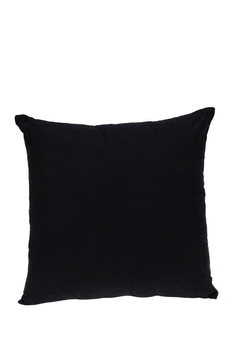 Mertha Black Throw Pillow, Alternate, color, BLACK