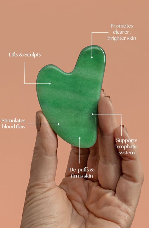 Mount Lai Rose Quartz Gua Sha In Green