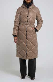 Amiyah Belted Diamond Quilt Longline Jacket