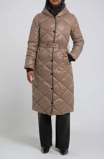 Amiyah Belted Diamond Quilt Longline Jacket