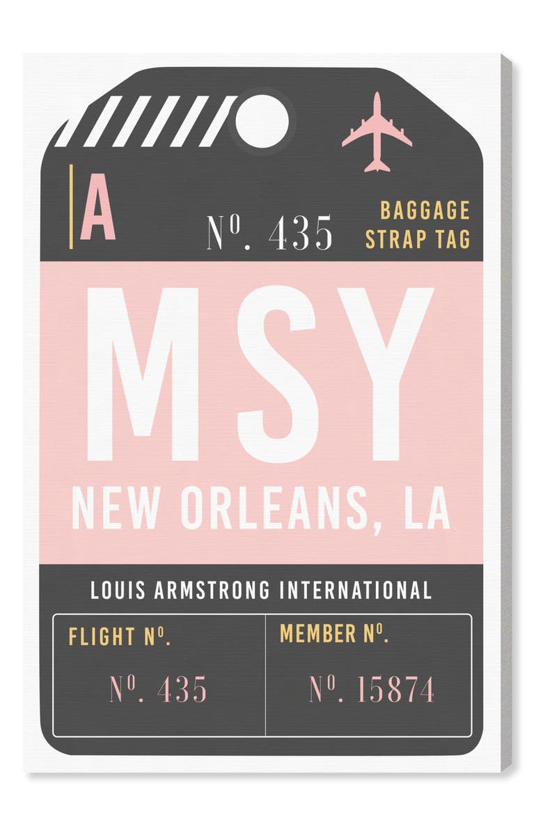 Oliver Gal New Orleans Luggage Tag Wall Art, Main, color, 