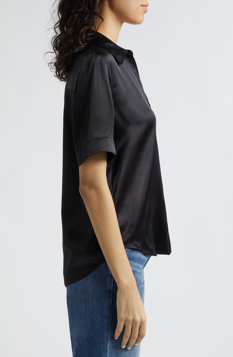 L'AGENCE Elah Short Sleeve Silk Shirt, Alternate, color, 