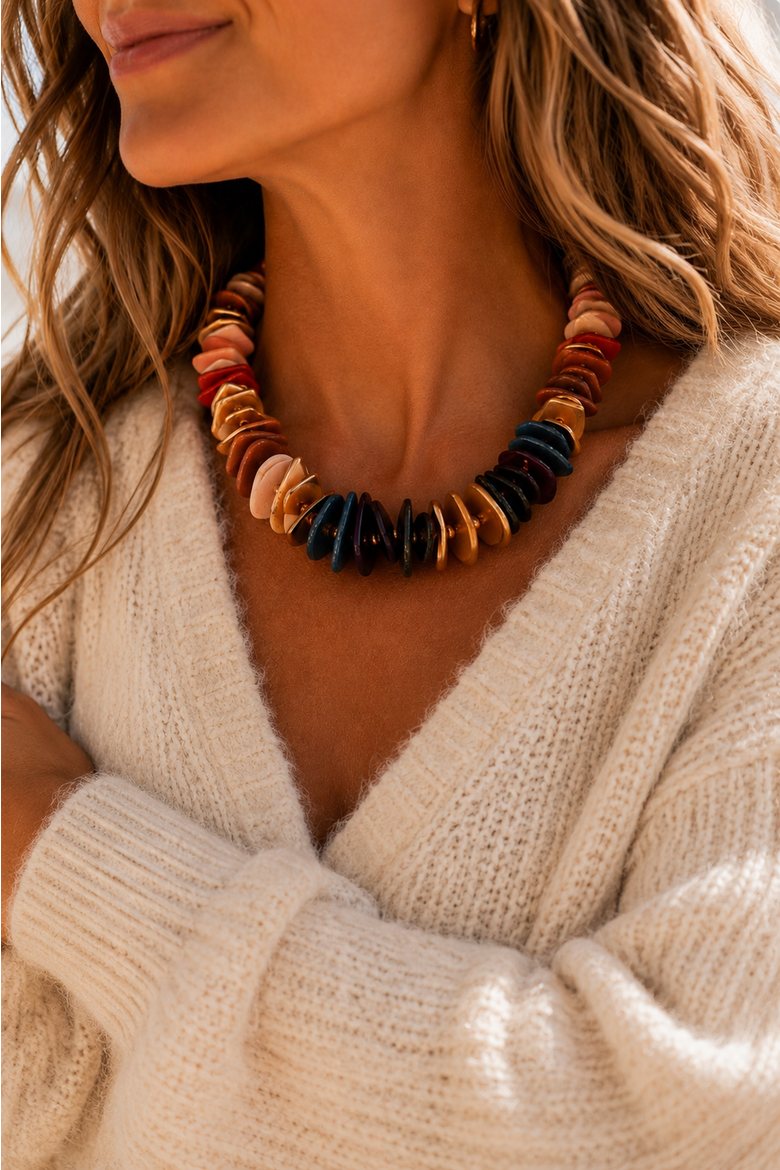 Ember Sands Beaded Necklace, Alternate, color, Beige