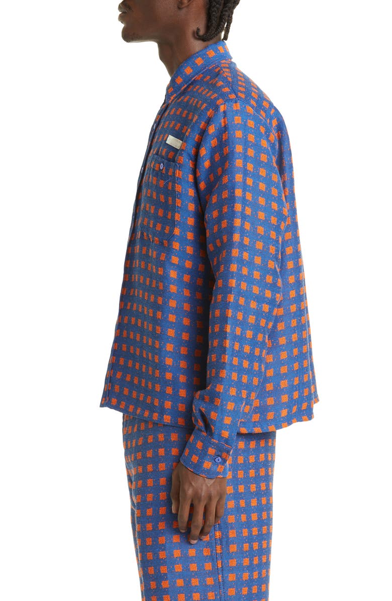 4SDesigns Dobby Check Oversize Button-Up Work Shirt, Alternate, color, 