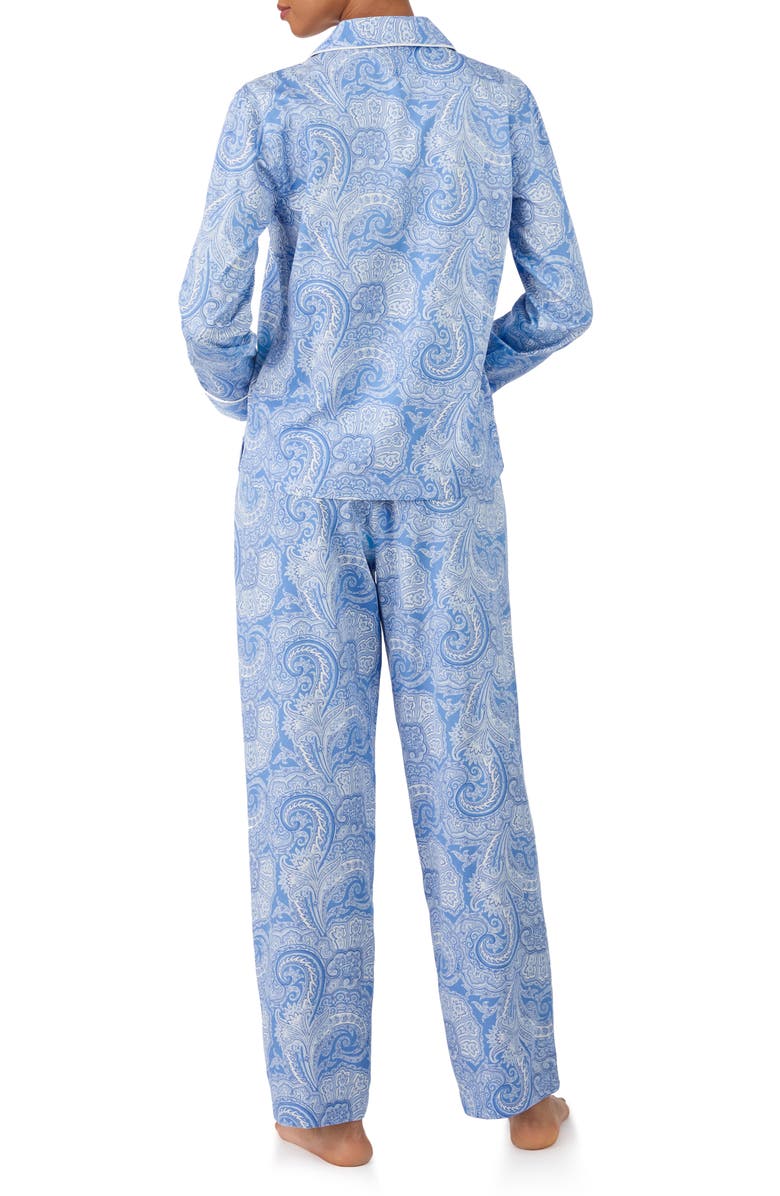 Lauren Ralph Lauren Paisley Cotton Blend Pajamas, Alternate, color, Blue Paisley