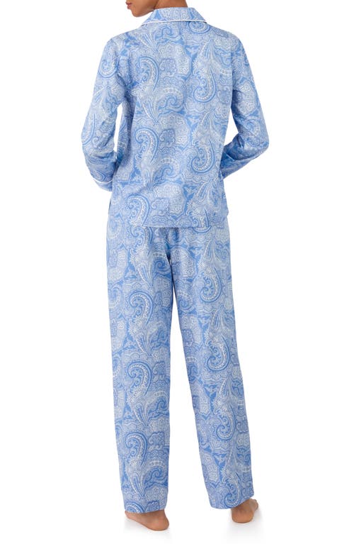 Ralph Lauren Lauren Paisley Cotton Blend Pajamas In Blue