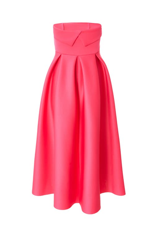 Quiz Scuba Foam Bandeau Skater Dress In Magenta